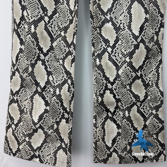 1151 NWT Choosy Elizabeth Faux Leather Pants – Size 4 - Black/Cream Snakeskin - Picture 5 of 16